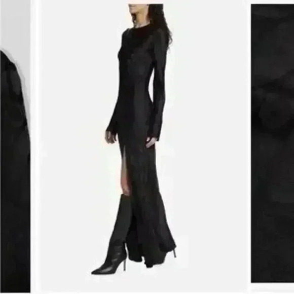 New NWT Anine Bing Spencer Washed Freja Butterfly Black Silk Dress $600 - Picture 3 of 5